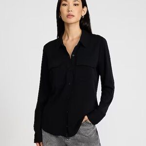 Express Women's Black Button Down Shirt Size XS